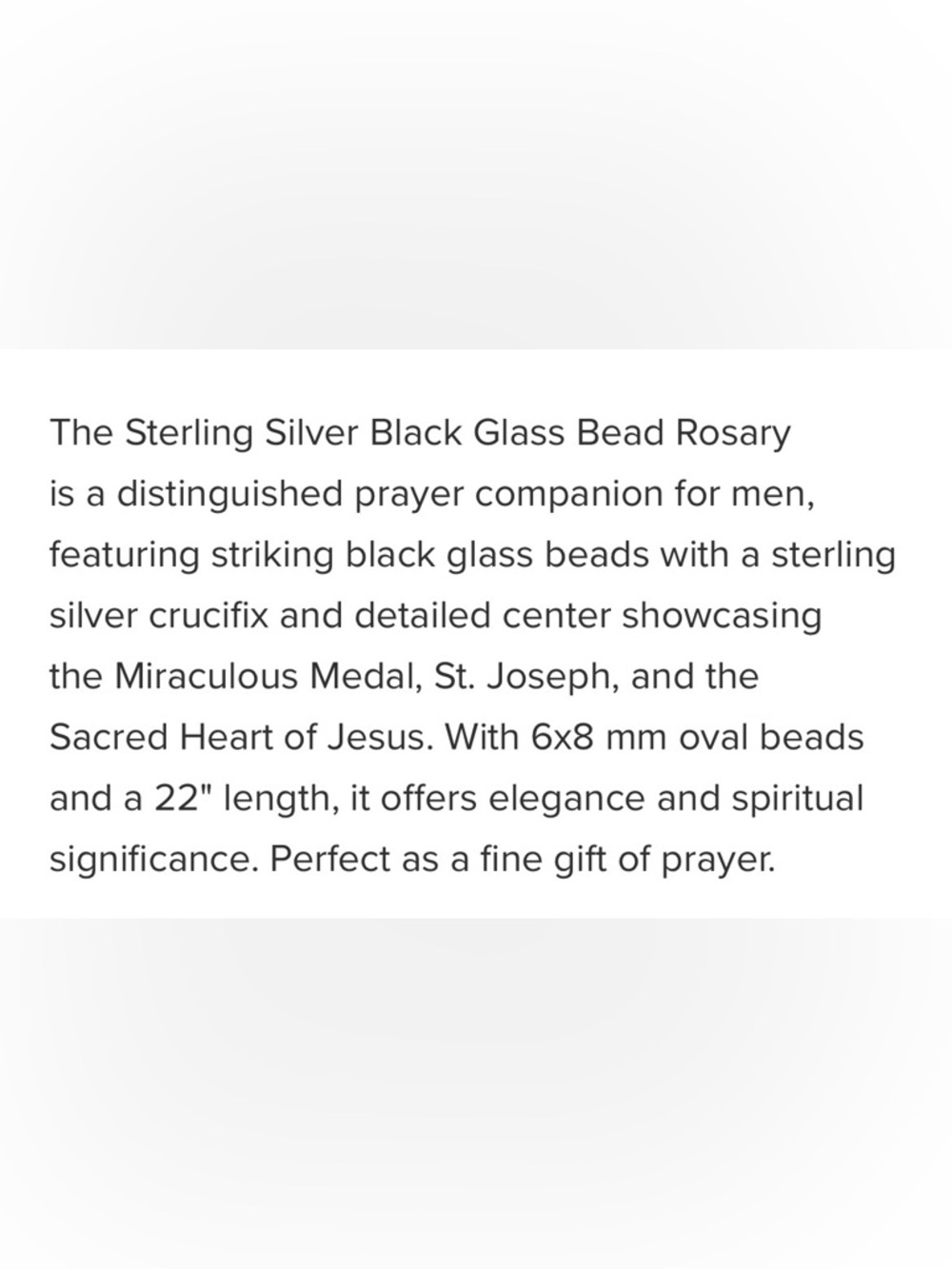 Sterling Silver Black Glass Bead Rosary - Picture 6 of 6